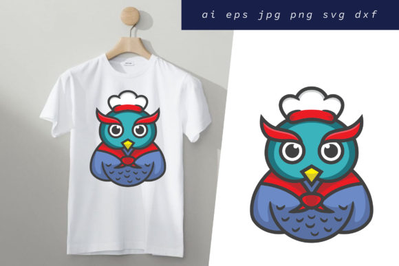Download Owl Chef Illustration T-shirt Design - Chef illustration Collection
