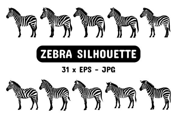 Download Zebra Silhouette Set Collection Bundle - Set collection bundle Collection