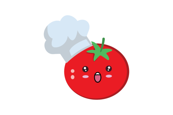 Download Kawaii Cute Tomato Chef Illustration - Chef illustration Collection