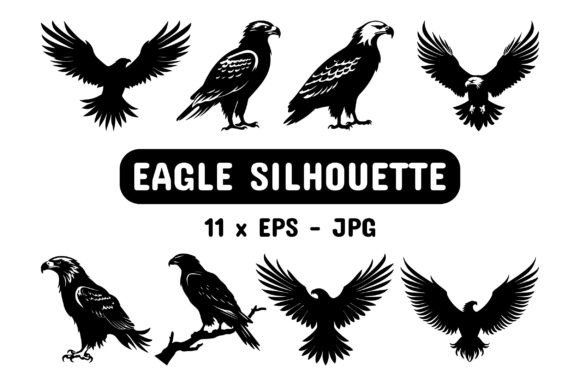 Download Eagle Silhouette Set Collection Bundle - Premium Resources