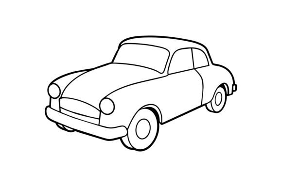 Download Retro Old Car Line Art Illustration - Car line art Collection